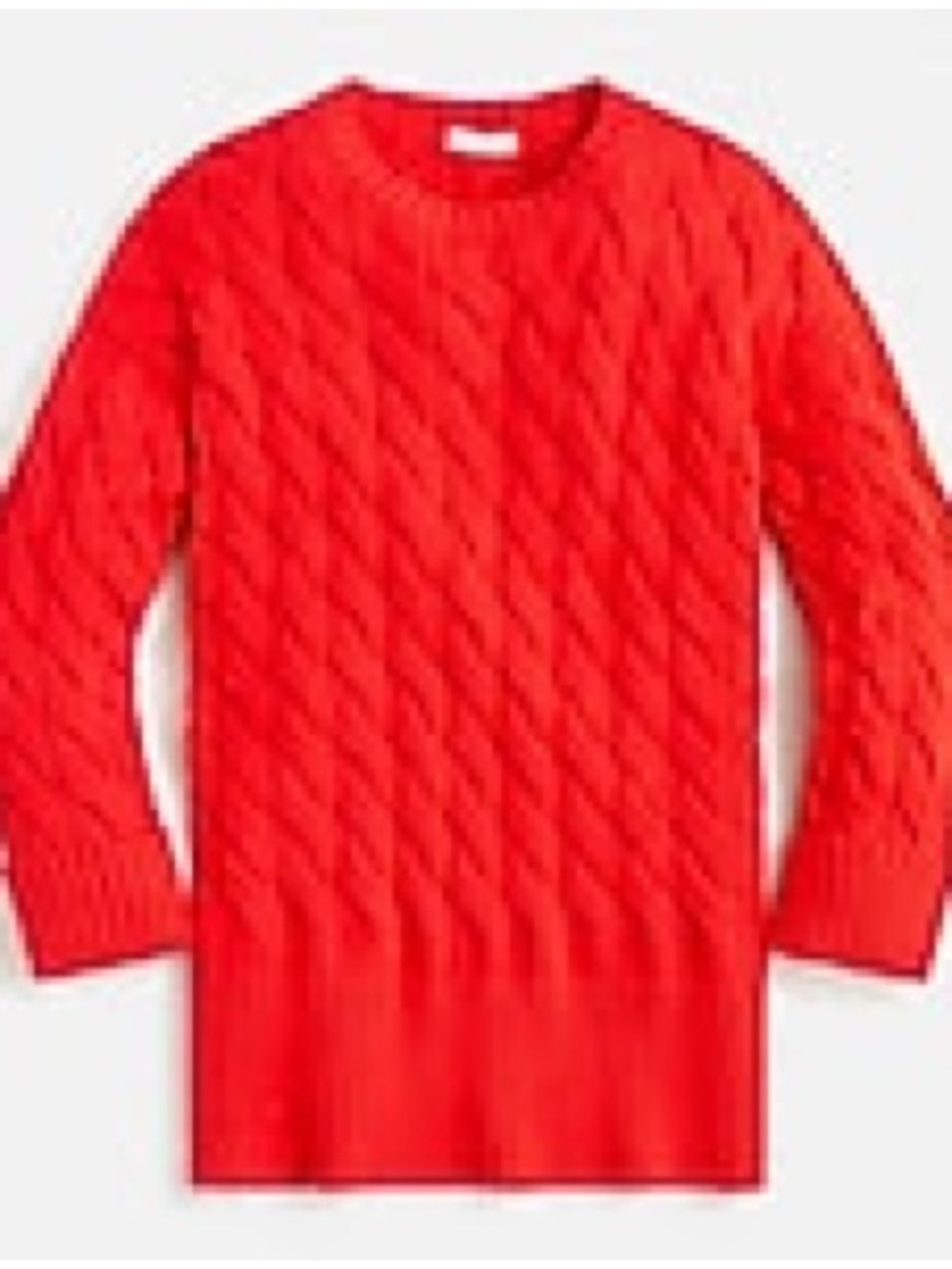 J. Crew Red Cable-Knit Crewneck Sweater